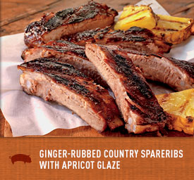 Ginger-Rubbed Country Spareribs with Apricot Glaze